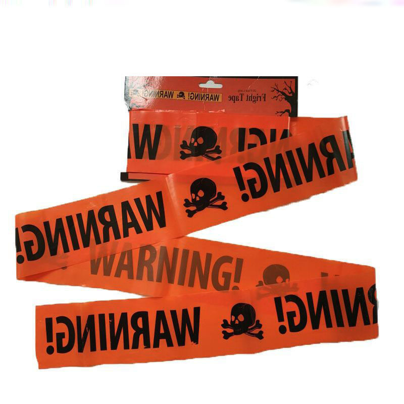 Halloween Decoration Caution Tape Isolation Tape Warning Tape Setup Party Bar Escape Room Haunted House Scene Props