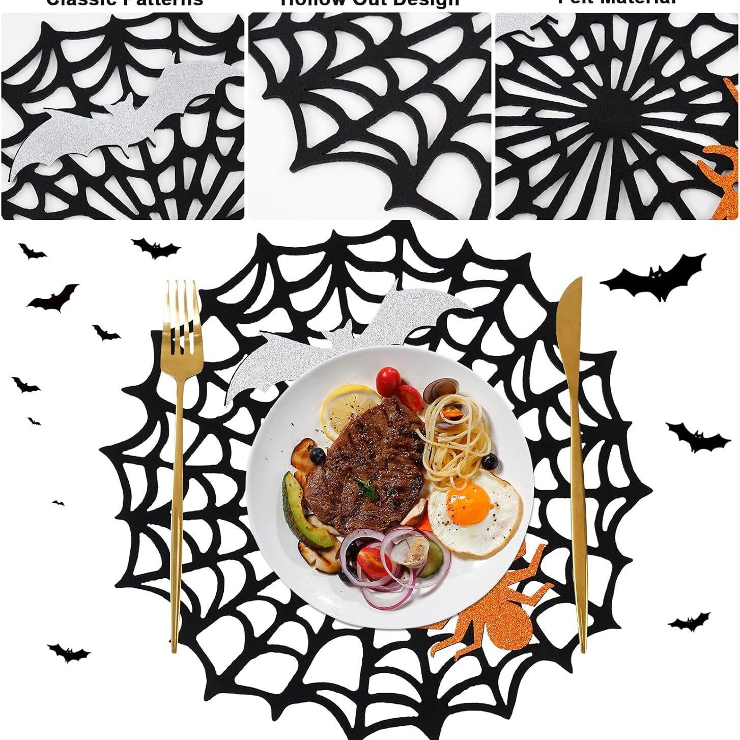 Décorations d'Halloween, tapis de repas, sous-verres en forme de citrouille, restaurants, hôtels, cafés, magasins de boissons, bars, fournitures de fête,_voghion.com