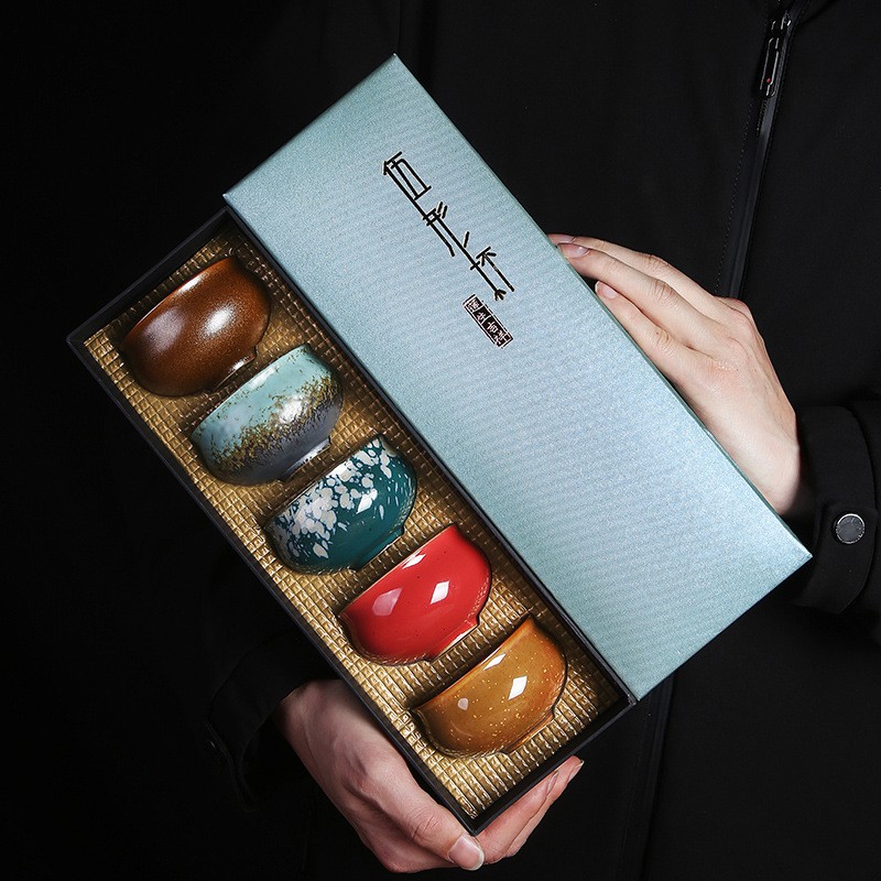 Hui shi retro up ceramic cups suit high - end gifts cup high - end gift box the tea sets master cup of individuals