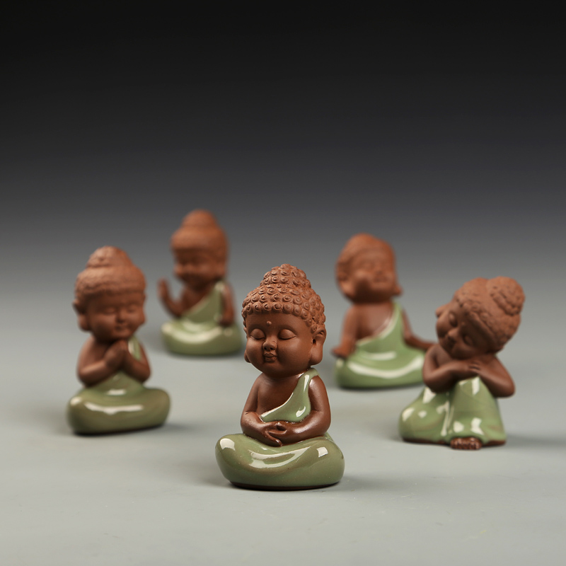 Hui shi ceramic tea pet furnishing articles travel. Like small creative meat platter, lovely small Q version of the tathagata Buddha decorations