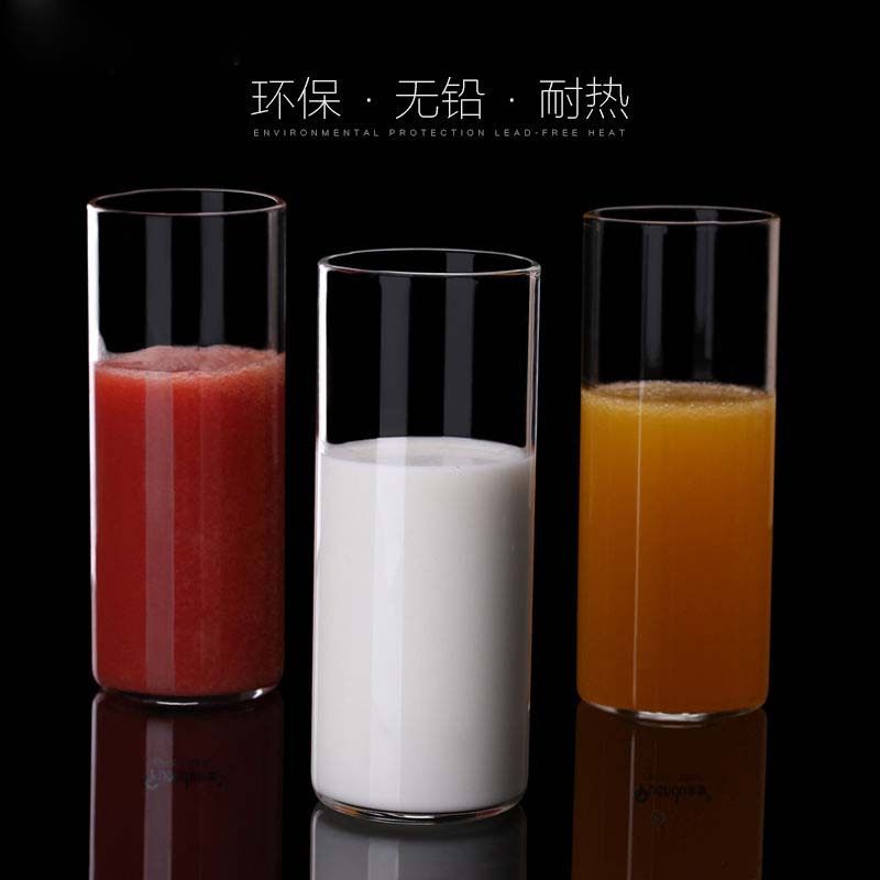 Glass Cup Milk Cup Thickened Microwave Oven Heatproof Straight Drum Water Mug Home Drink Water Breakfast Juice Cup 1