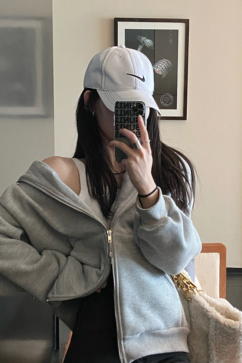 SUN11 hooded sweatshirt women's 2022 spring and autumn Korean version of the new fried street loose and thin thick cardigan zipper jacket