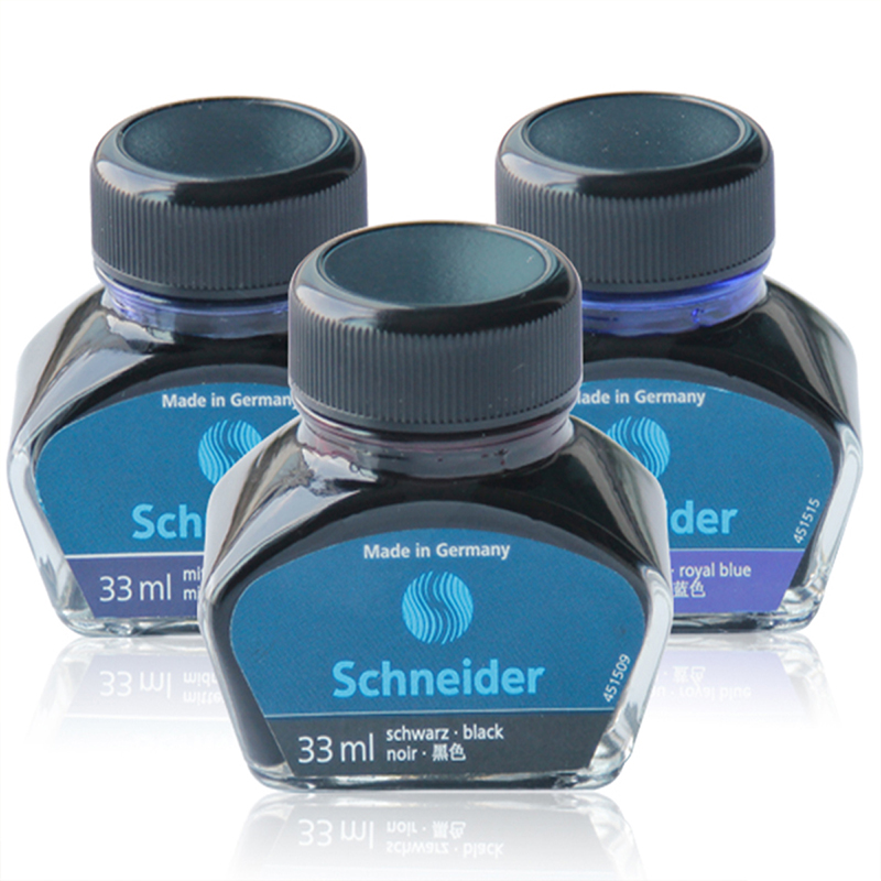 German import ink Schneider Schneider Schneider pen ink Non-carbon ink Non-blocking pen bottled 33ml black 3rd year Primary school pupil with Schneider erasable blue blue black ink sack