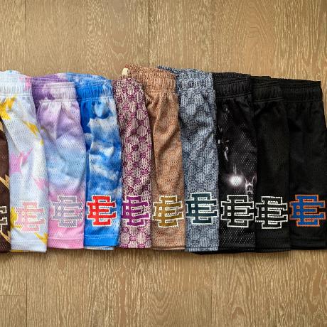 New Ee American-Style Quarter-Length Shorts, Casual Sports Shorts, Fitness Men's Loose-Fitting Basketball Shorts, Mesh Breathable European and American Shorts