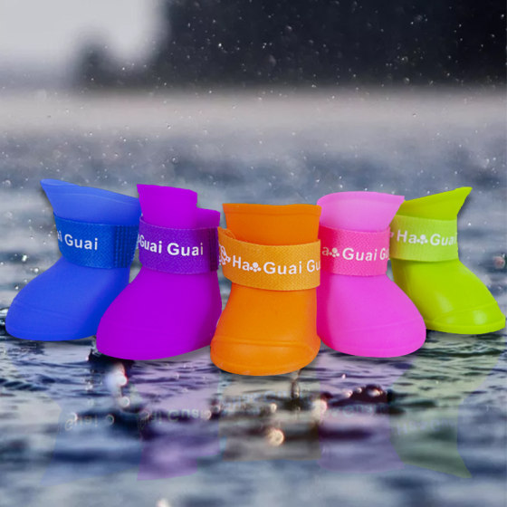 Dog Rain Boots Waterproof Shoes Puppy Golden Retriever Shoe Cover Teddy Puppy Foot Cover Corgi Silicone Rain Boots Pet Shoes