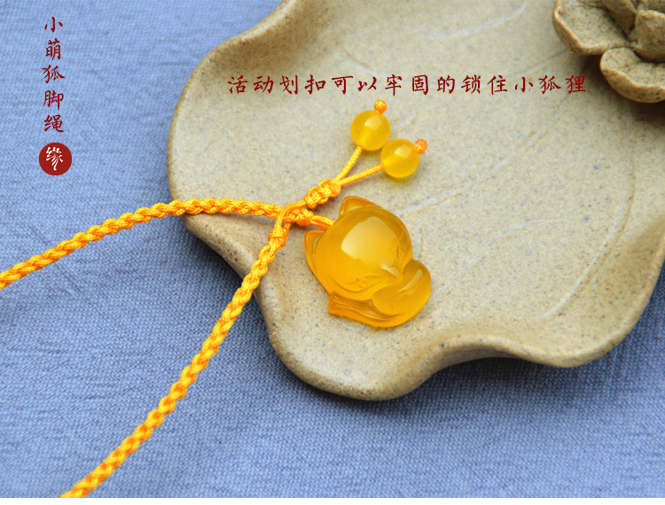Agate nhỏ dễ thương cáo chân dây lừa hoa đào Wang sự nghiệp dây đỏ dệt vòng chân handmade dễ thương nữ mô hình bạn gái trang sức Han - Vòng chân lắc chân vàng