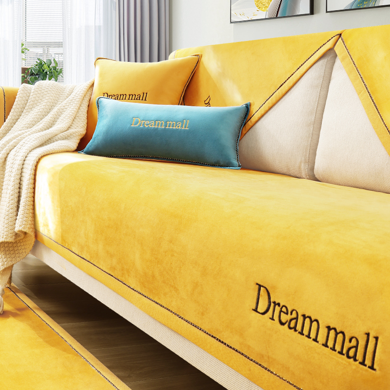 Sofa cushion Four seasons universal non-slip cushion Nordic minimalist sofa cover full bag universal backrest cover thickened Gaib