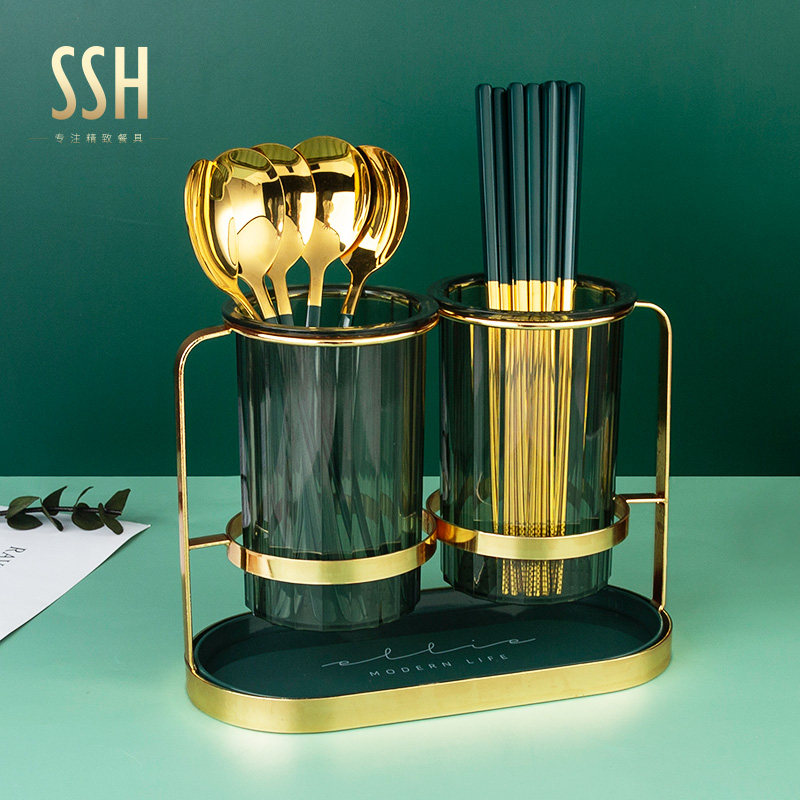 SSH Home Chopsticks Shelve Drain Chopsticks Bucket Ins Wind Chopsticks Basket Chopstick Cage Cutlery Cutlery Holder Light Lavish Chopsticks Cylinder