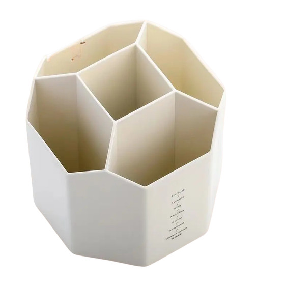 360-Degree Rotating Multi-Compartment Pen Holder, Minimalist Desktop Storage Box for Study Desk and Office, Multifunctional Rotating Style