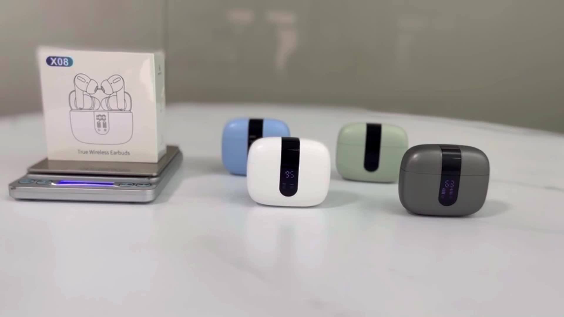 Amz X08 Headphones True Wireless Earbuds 60h Playback Led Power Display