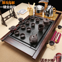 Tea set set home simple kung fu solid wood tea tray tea table Tea Sea automatic induction cooker water whole set of tea ceremony