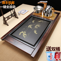 Fully automatic tea tray solid wood tea table integrated large tea table Tea Sea office tea set household induction cooker set