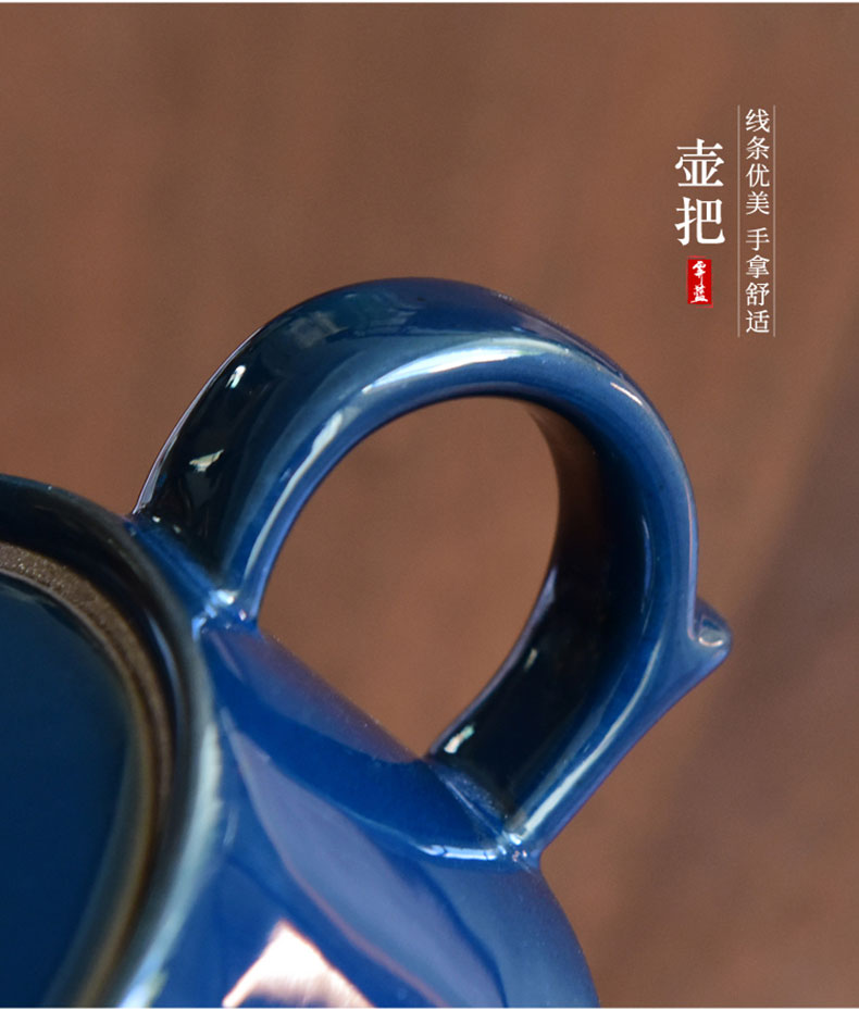 "Precious little ji blue modern ceramic teapot household pot of Japanese kung fu tea set of the filter the teapot tea by hand