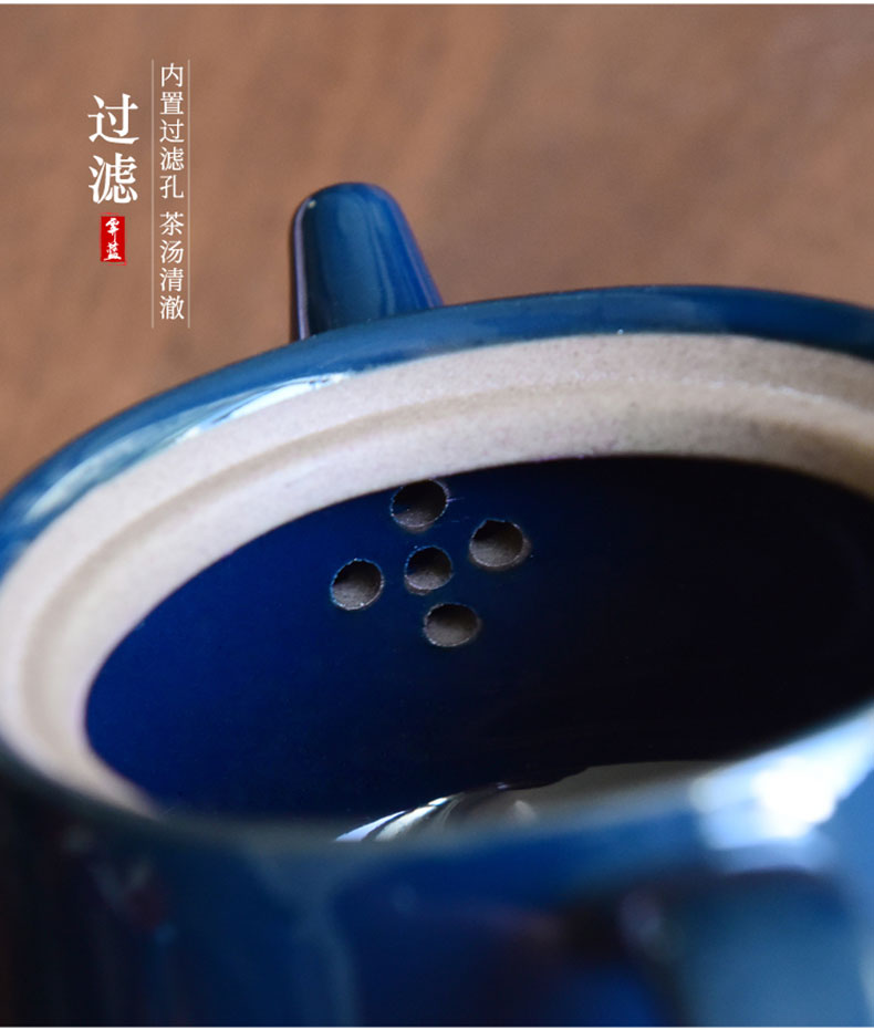 "Precious little ji blue modern ceramic teapot household pot of Japanese kung fu tea set of the filter the teapot tea by hand