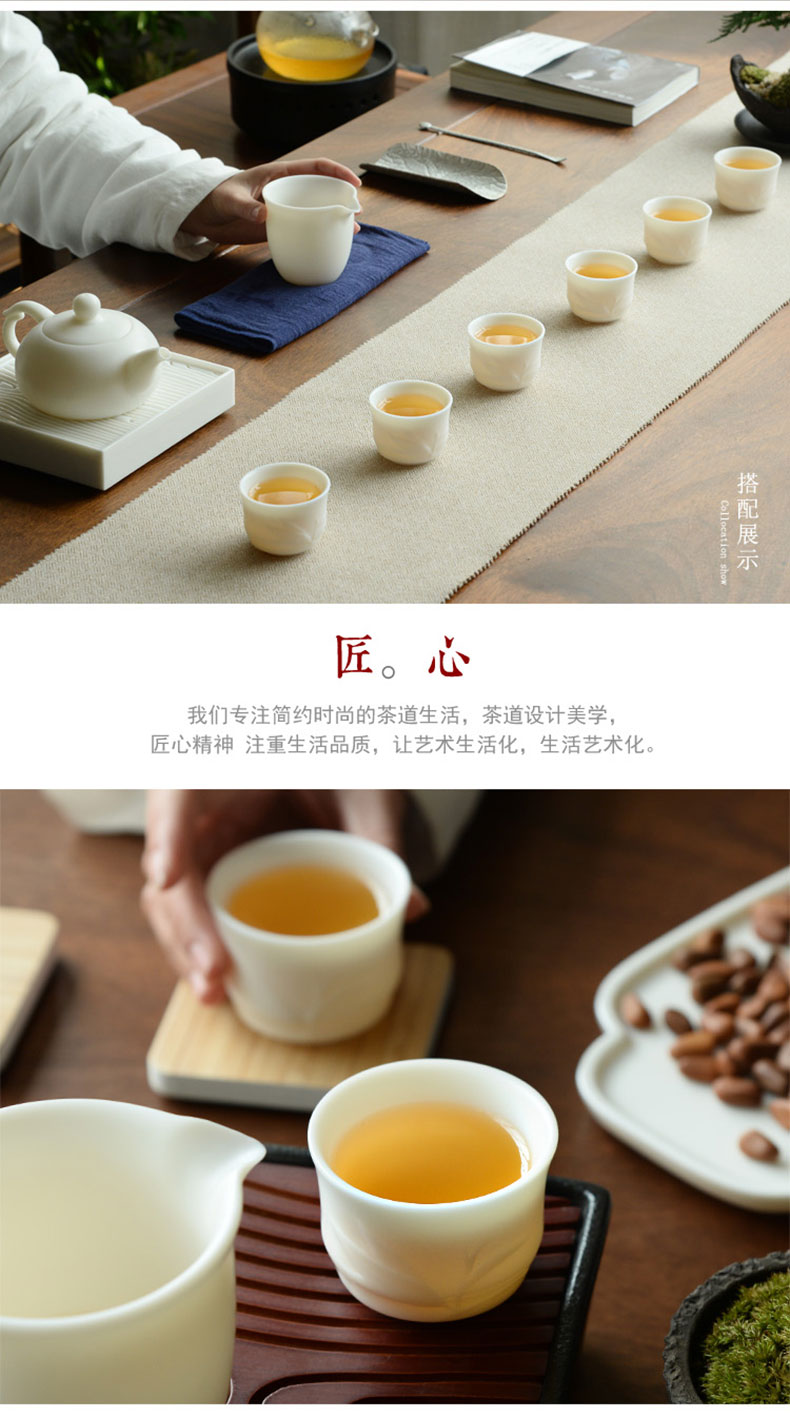 "Precious little Chinese dehua white porcelain suet jade porcelain sample tea cup by hand ceramic cups of kung fu tea master CPU