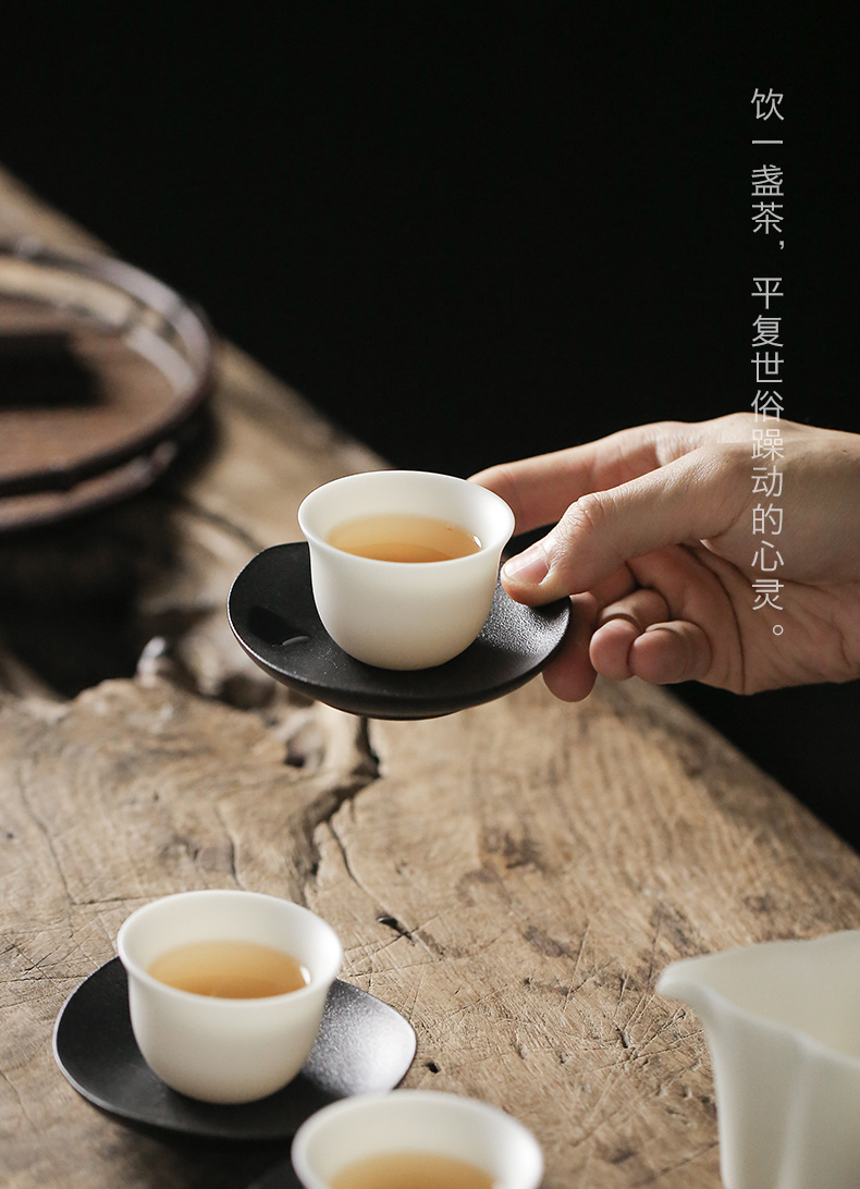 "Precious little dehua biscuit firing suet jade white porcelain cup tea sample tea cup perfectly playable cup bowl master single CPU