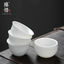 Zhen Wei listening to the sound of the tea cup the teapot Dehui white porcelain master Cup kung fu tea set Single Cup home