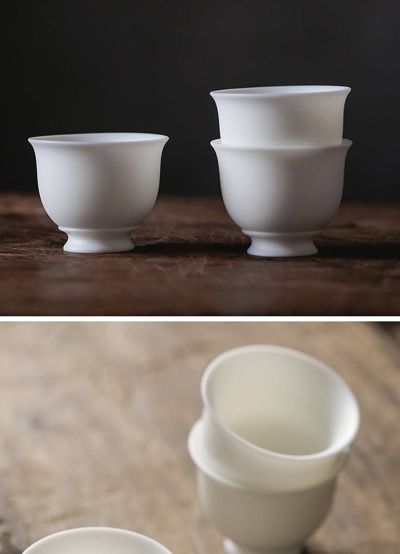 "Precious little dehua biscuit firing suet jade white porcelain cup tea sample tea cup perfectly playable cup bowl master single CPU