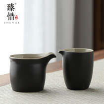 Zhenxie black pottery cup uniform Cup modern ceramic kung fu tea ceremony spare parts household simple Tea Sea Tea Tea Ware