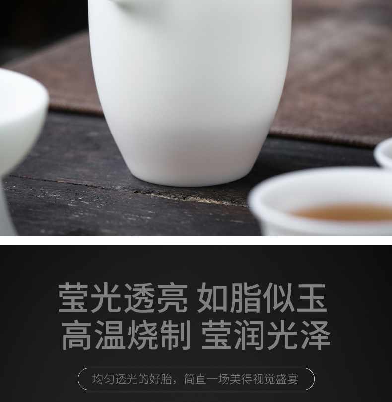 Become precious little listening suet jade dehua white porcelain tea sea fair keller cup kung fu tea set top ceramic tea ware