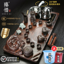 Zhen Wei Zisha kung fu tea set home living room simple ceramic tea cup small tea table tea ceremony solid wood tea tray