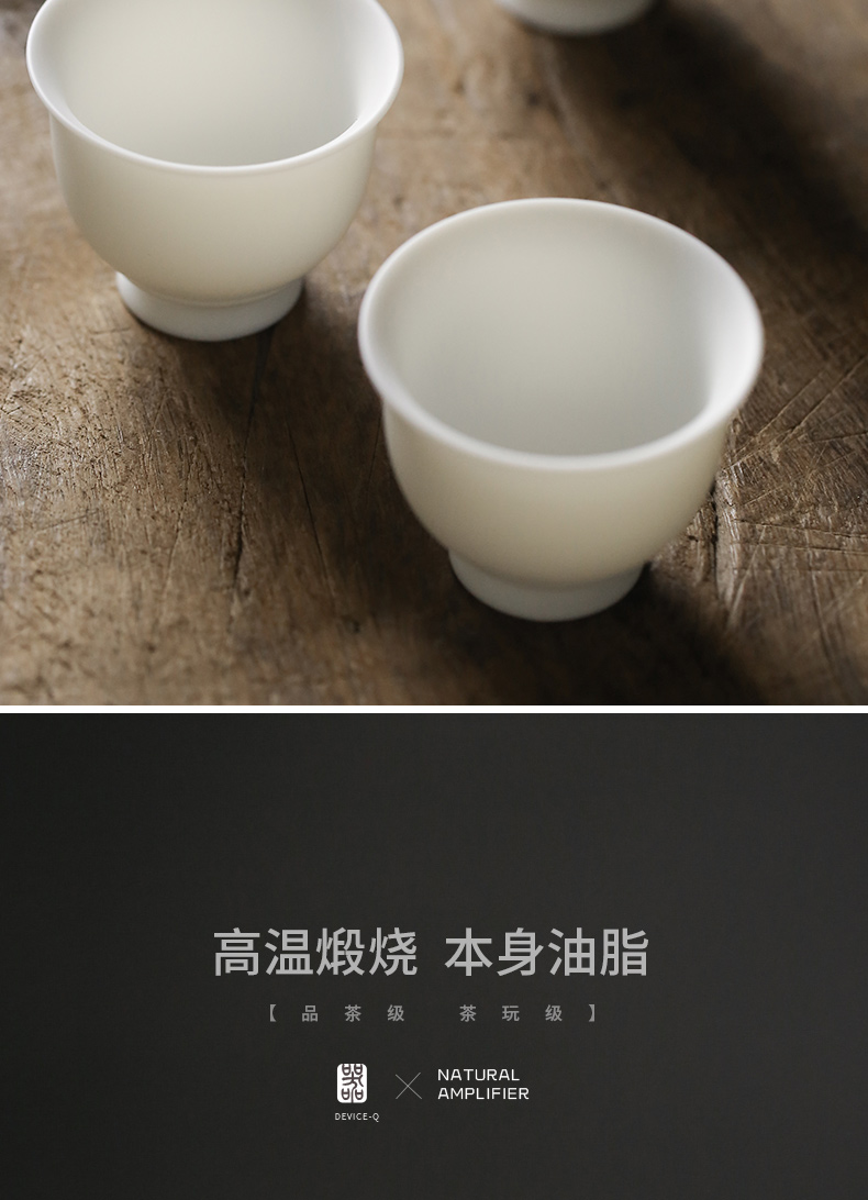 "Precious little dehua biscuit firing suet jade white porcelain cup tea sample tea cup perfectly playable cup bowl master single CPU