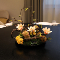 New Chinese-style simulated floral ornaments hotel restaurant dining table flower large round table center flower table decoration fake flowers