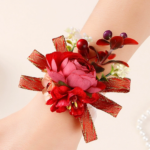 Цветок на запястье для невесты, высококлассное платье подружки невесты, корейский браслет, для подружки невесты, простой и элегантный дизайн