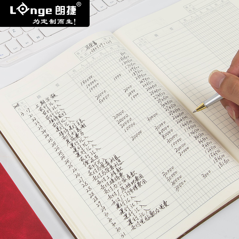 Ledger book hand account income and expenditure book business transaction detailed account company financial accounting running water book business cash diary office multi-functional accounting supplies family financial management book expenditure record book
