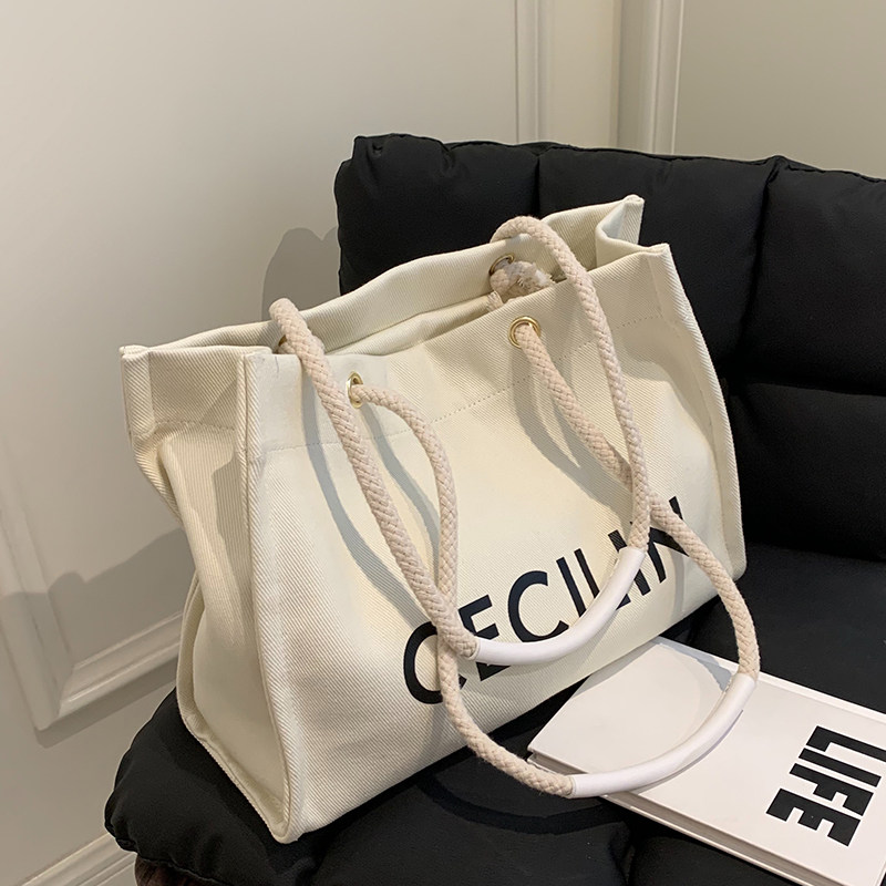  Pick up missed Ottles Grand God Recommended Tide Polo Pie Single Shoulder Bag Autumn Winter Axillary Bag Canvas Tote Bag