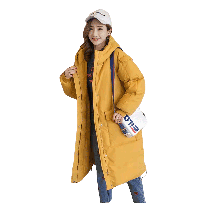 phụ nữ bông 2019 mùa đông mới của Hàn Quốc phiên bản của bông dài quá đầu gối xuống bông quần áo dày áo khoác quần áo bánh mì
