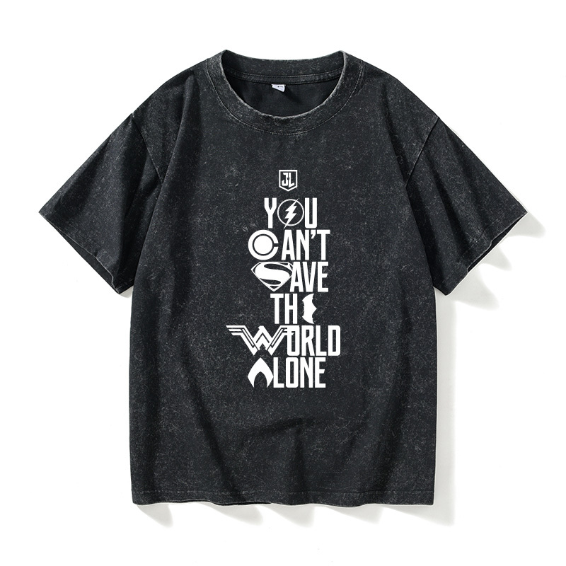 Justice League Flash Superman Batman Wonder Woman T-Shirt Short-Sleeved Chinese Style Clothing for Women and Men Round Neck Large Size Justice League Flash Superman Batman Wonder Woman T-Shirt Short-Sleeved Chinese Style Clothing for Women and Men Round Neck Large Size