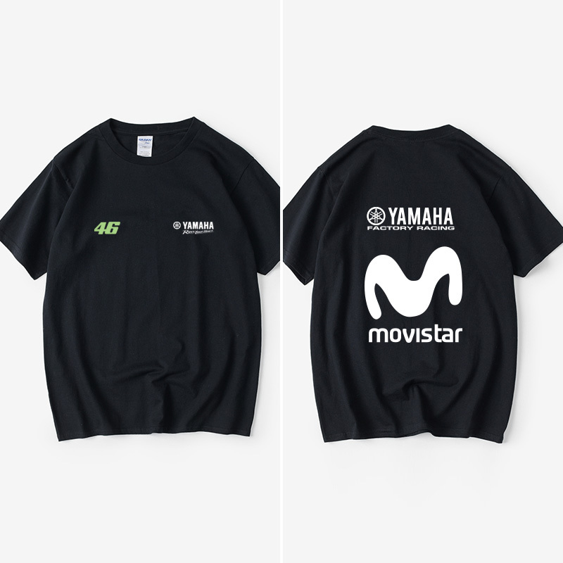 Yamaha Gp Factory Team Uniform 46 Car Fan Motorcycle Cultural Shirt T-Shirt Short-Sleeved Korean Style Clothes for Women and Men Round Neck Large Size Wide Yamaha Gp Factory Team Uniform 46 Car Fan Motorcycle Cultural Shirt T-Shirt Short-Sleeved Korean Style Clothes for Women and Men Round Neck Large Size Wide