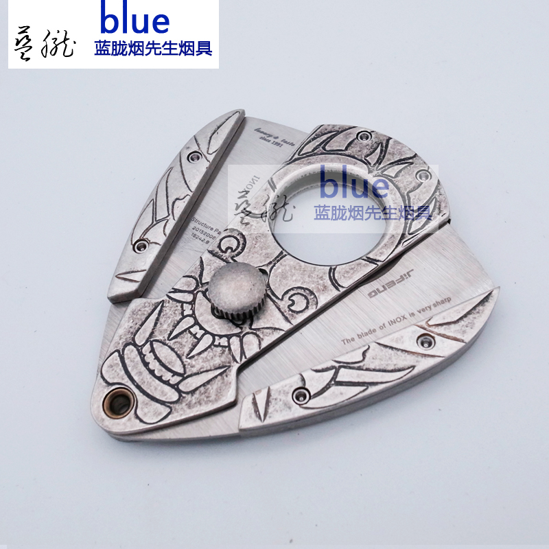 Cigar German Stainless Steel White Bronze Cigar Cut Sculptures Full Metal Cigar Knife Drill