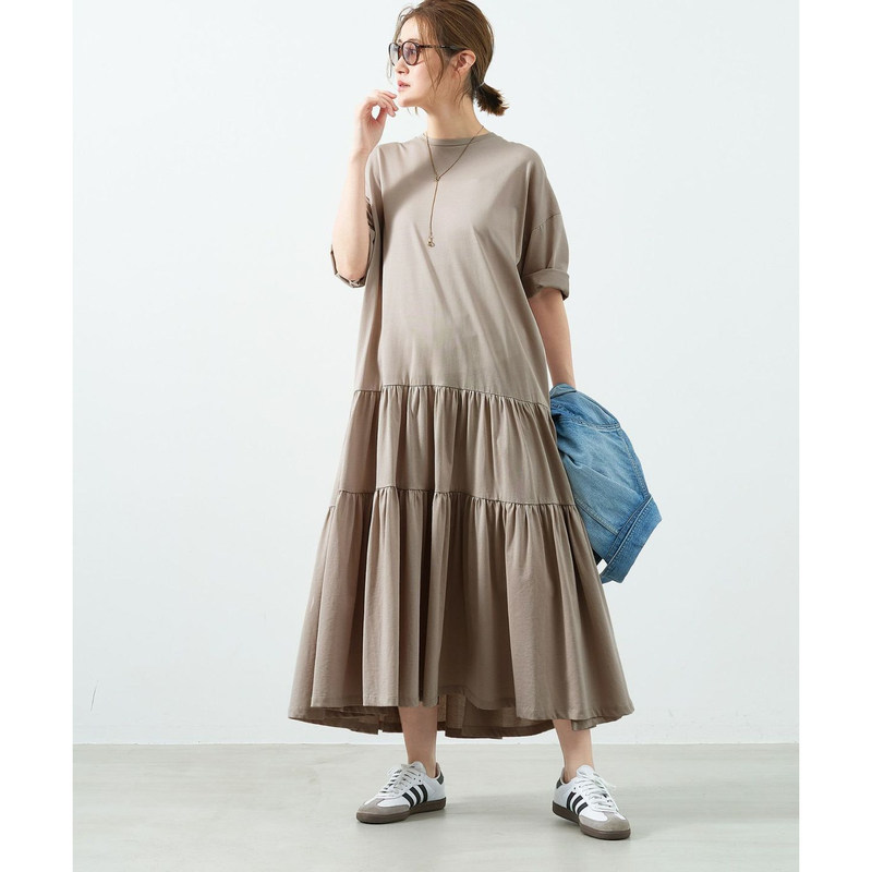 Only 1 Piece Japanese Luxury Brand M1Cadeal Jersey Cotton Loose Three-Dimensional Pleated Layered Dress 20900+