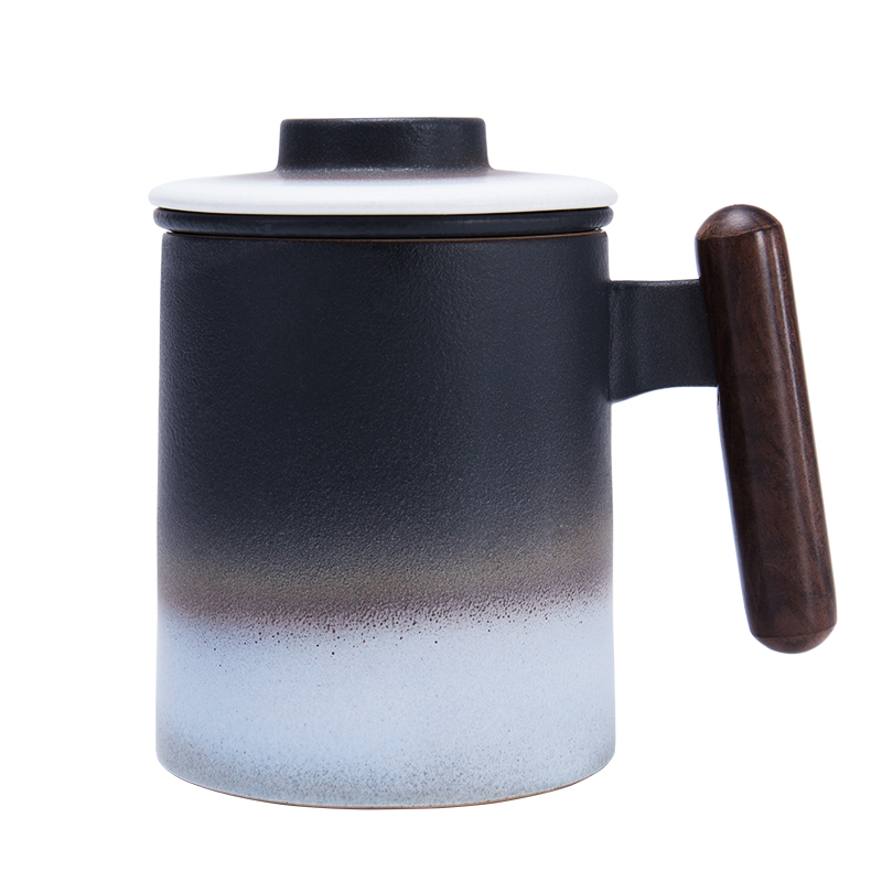 Ceramic filter cups with handle with cover keller Japanese household separation of tea ultimately responds cup of tea