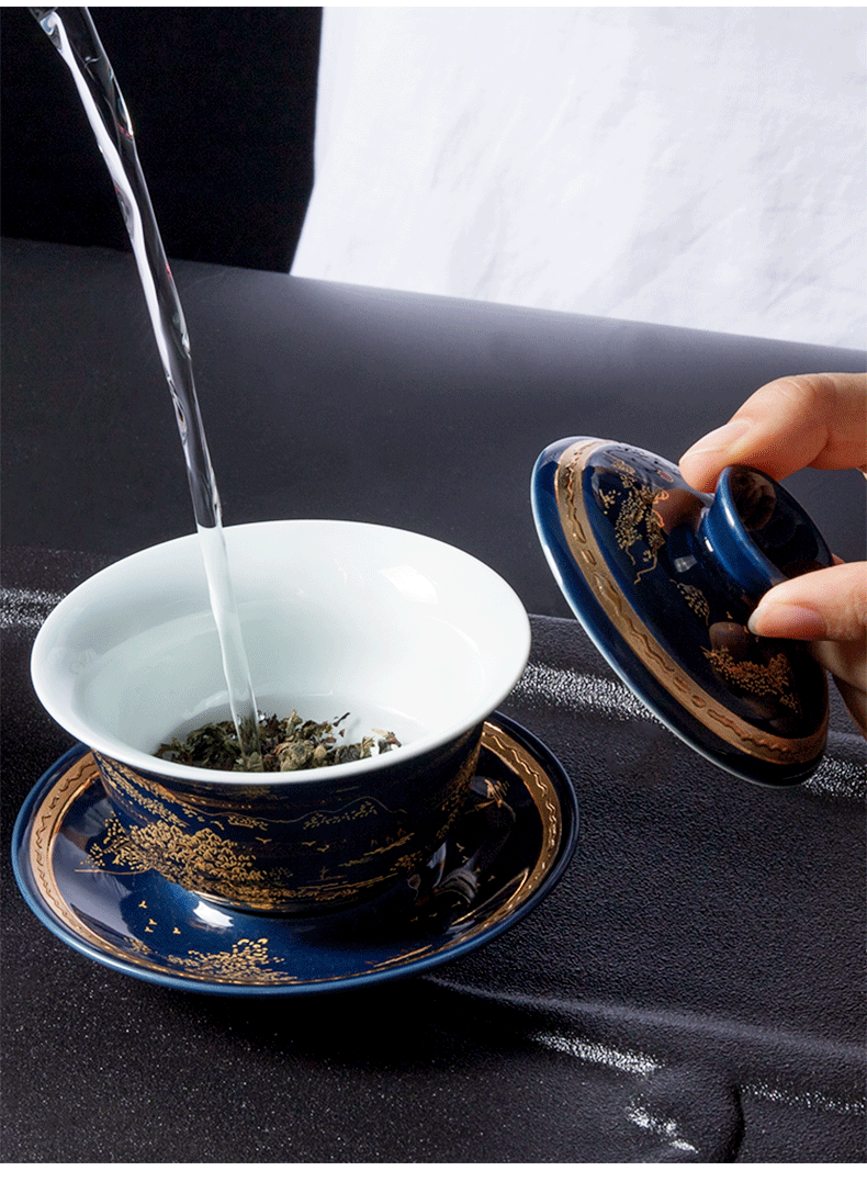 Only three tureen tea cups a single large kung fu tea bowls of household ceramics with hand grasp the bop hot tea tea set zero pot