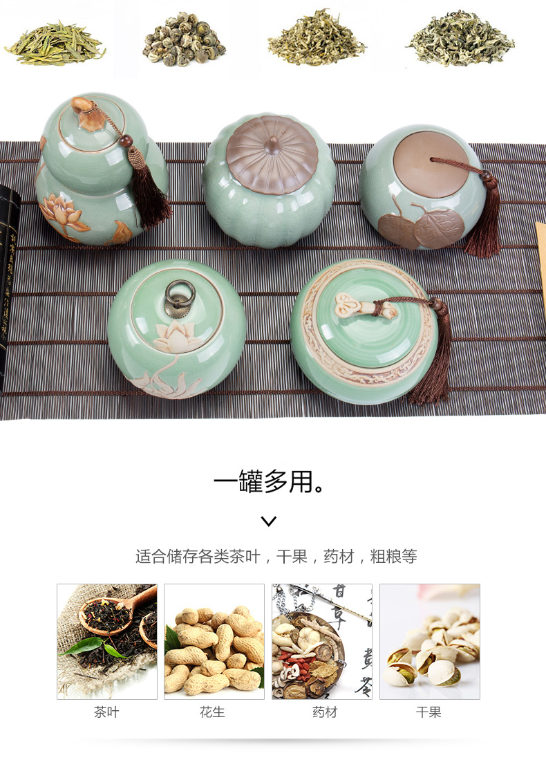 Violet arenaceous caddy fixings ceramic seal tank moistureproof household small mini POTS tea cake box storage jar portable