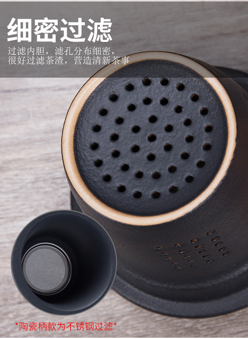 Ceramic filter cups with handle with cover keller Japanese household separation of tea ultimately responds cup of tea