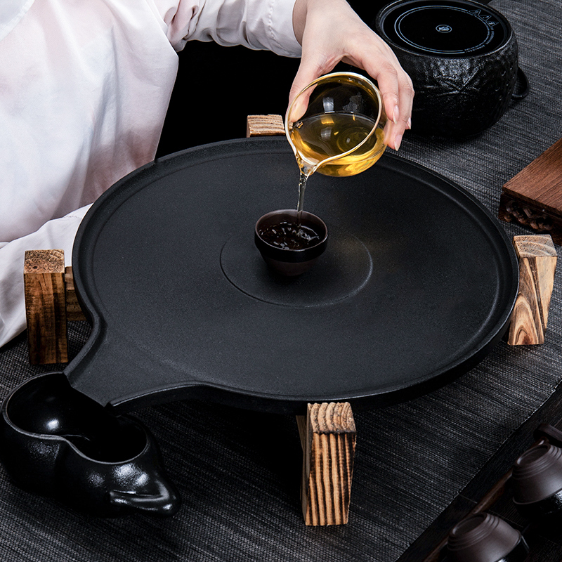 Jane quality ceramic dry terms Taiwan tea tray was creative household contracted circular storage tray was kung fu tea water small tea table