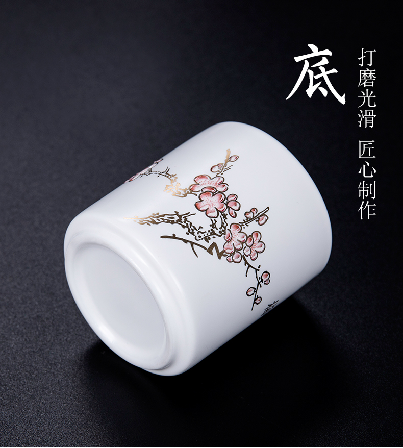 Inferior smooth white porcelain master sample tea cup of household ceramics kung fu tea set personal single cup tea accessories always hat to CPU