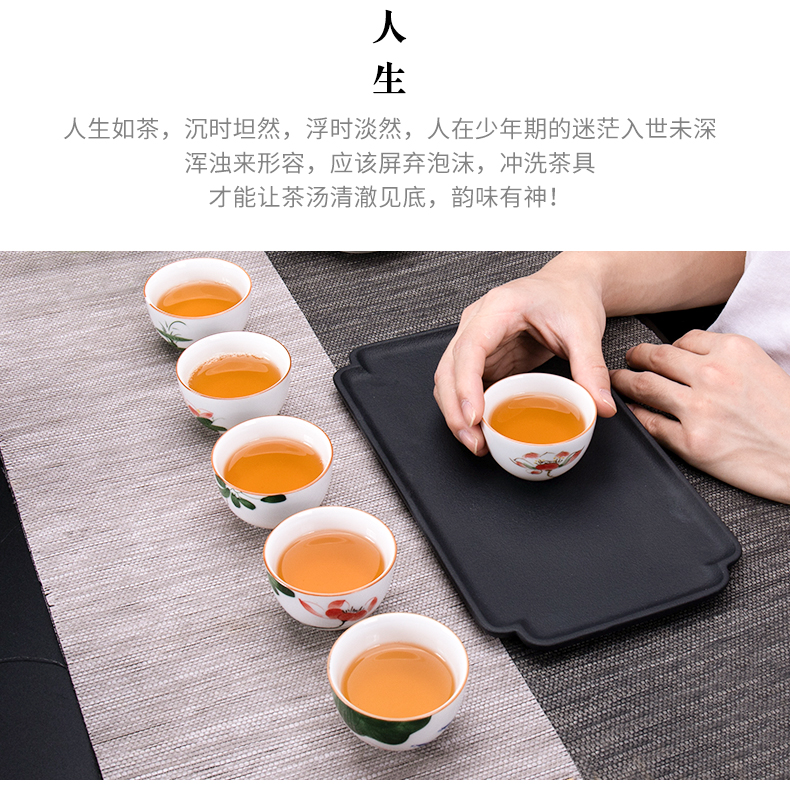 Hand - made pure manual single master cup tea cup white jade porcelain sample tea cup personal kunfu tea bowl suit