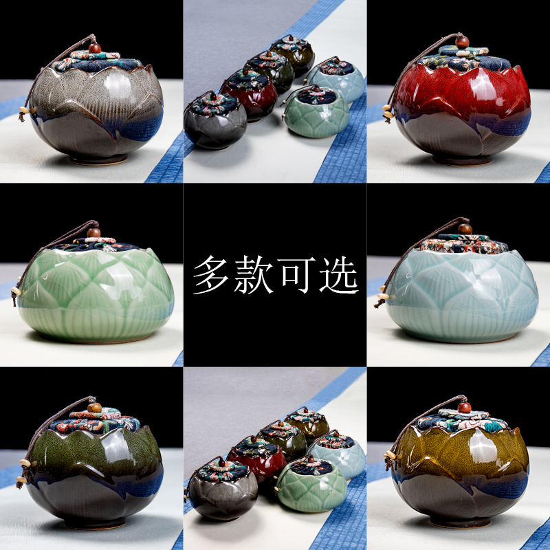 Jane qualitative small caddy fixings ceramic seal moisture ceramic ceramic seal tea pot multi - functional storage tanks