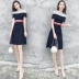 Mùa hè 2019 mới của phụ nữ nhỏ tươi đầm mùa hè không tay từ vai váy mùa hè tuổi ngoại quốc khí chất nữ - Váy eo cao 	váy xếp ly eo Váy eo cao
