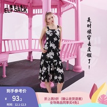 Fairy Pocket outlets Summer Collar Dress Women Black Lace Slim Chiffon Skirt