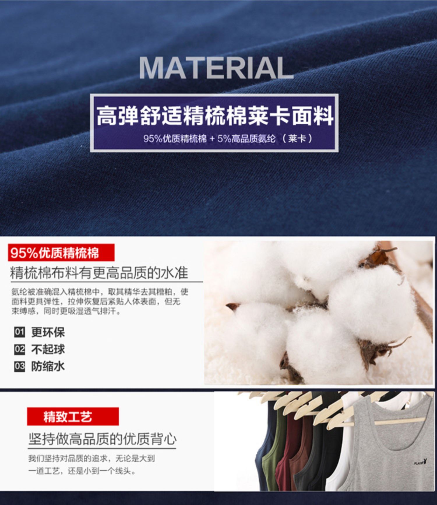 Playboy Summer Men Thanh niên Cơ sở Thể thao Vest Cotton Slim Cotton Thở Skinny Tide - Áo vest cotton áo vest trung niên