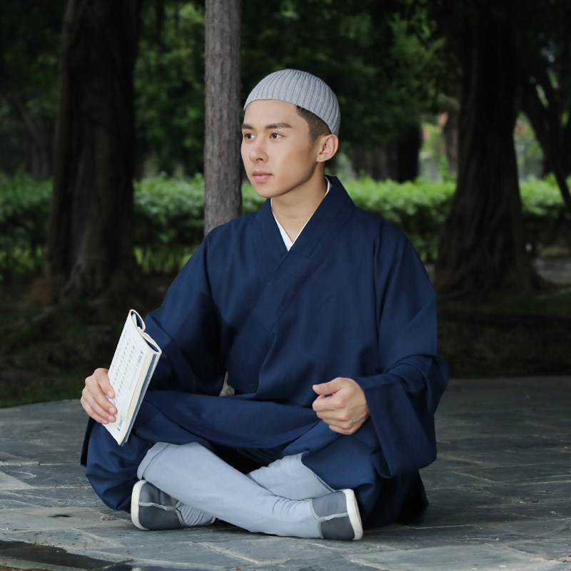 This Courant Far New Ice Silk Anti-wrinkle Rohan Vest Monk monk's suit Rohan Shirt suit monk Cotton Numb Monk to serve monk's robe