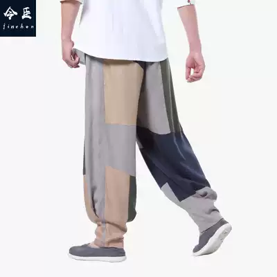 Jinchen tencel linen spring baina clothing repair program pants Zen casual pants meditation pants layman pants Chinese style monk pants men