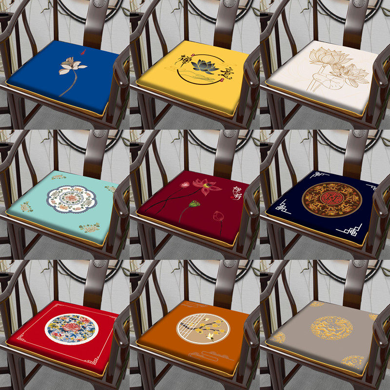 Chinese-style chair cushion mahogany sofa cushion solid wood circle chair Taishi chair tea table dining chair stool seat cushion long-term cushion non-slip