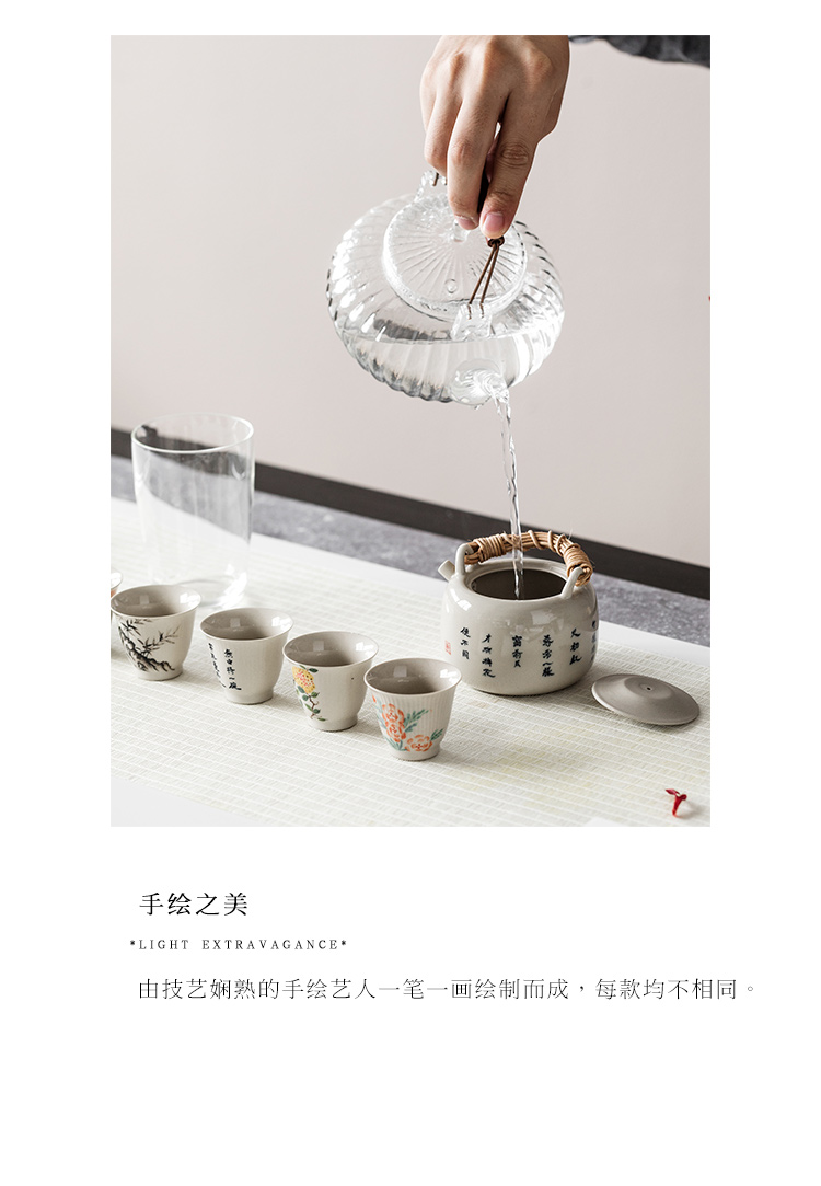 The Self - "appropriate content of jingdezhen write little teapot hand - made of hand - made ceramic teapot suit household tea art restores ancient ways the tea taking